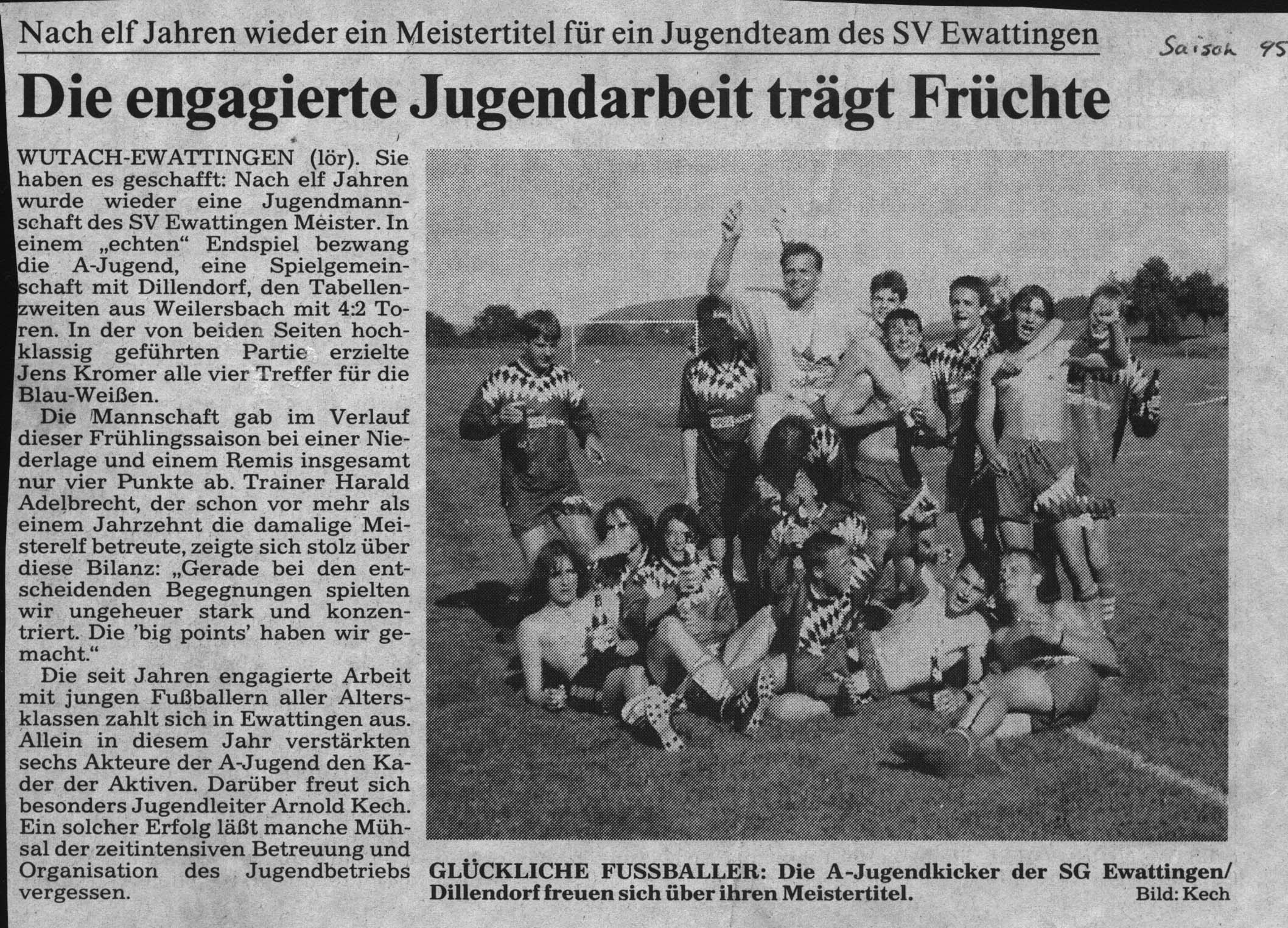 32 Die A Jugend wird 1995 Meister Kopie